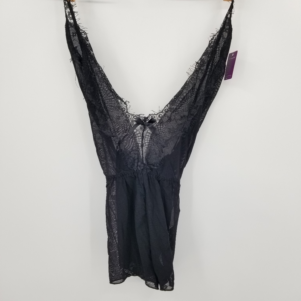 NWT The Victory of Cupid Black‎ Lingerie Romper Size Medium